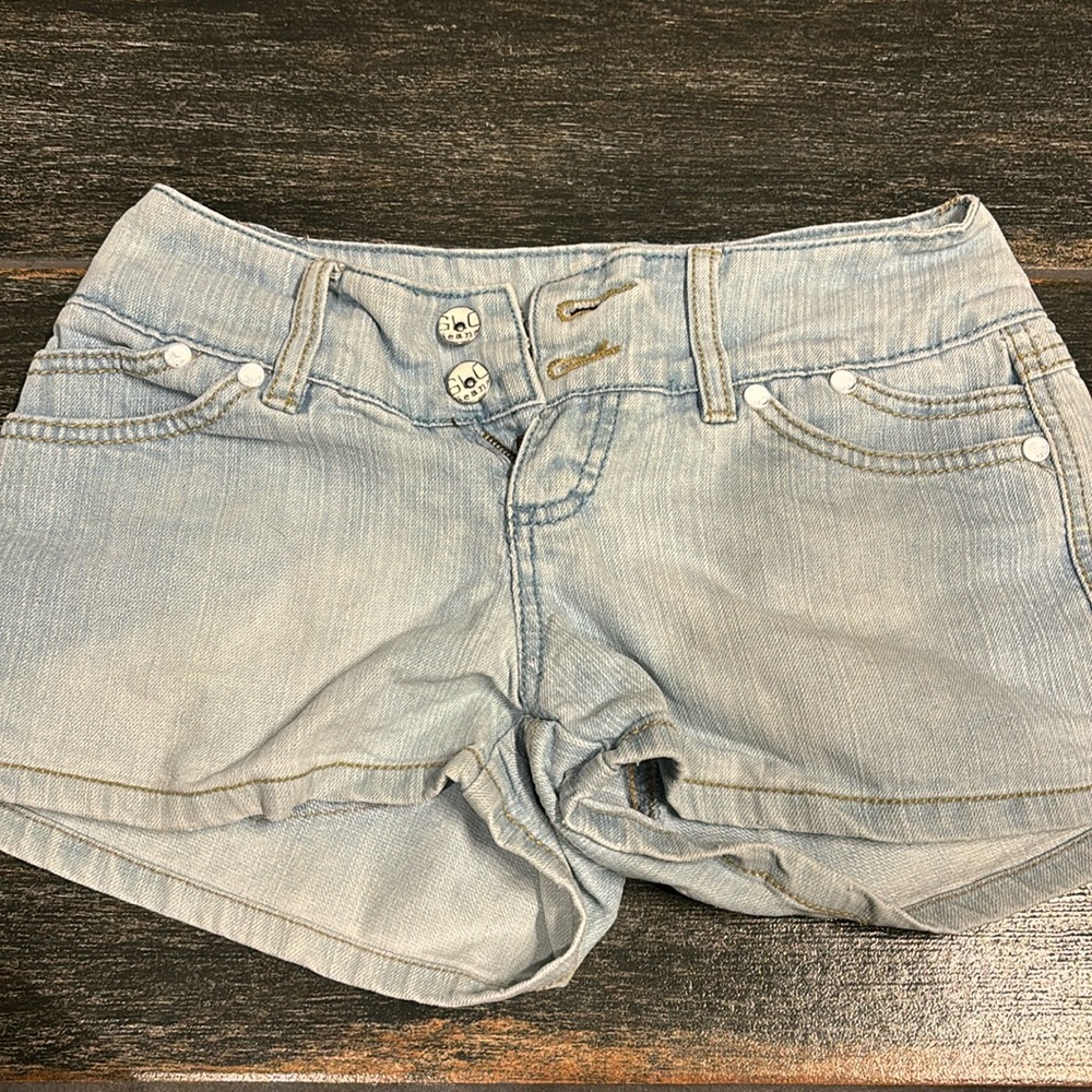 Light blue jeans shorts
